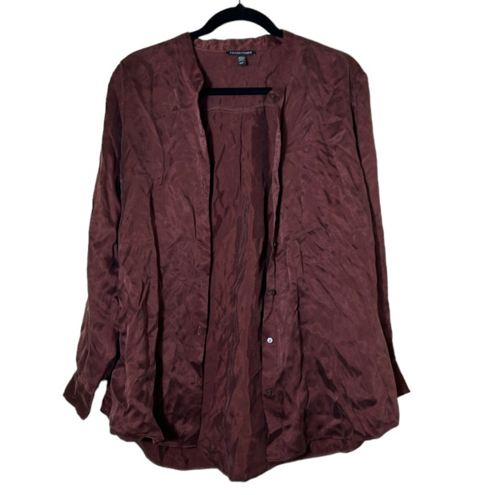 Eileen Fisher Silk Button Down Long Sleeve